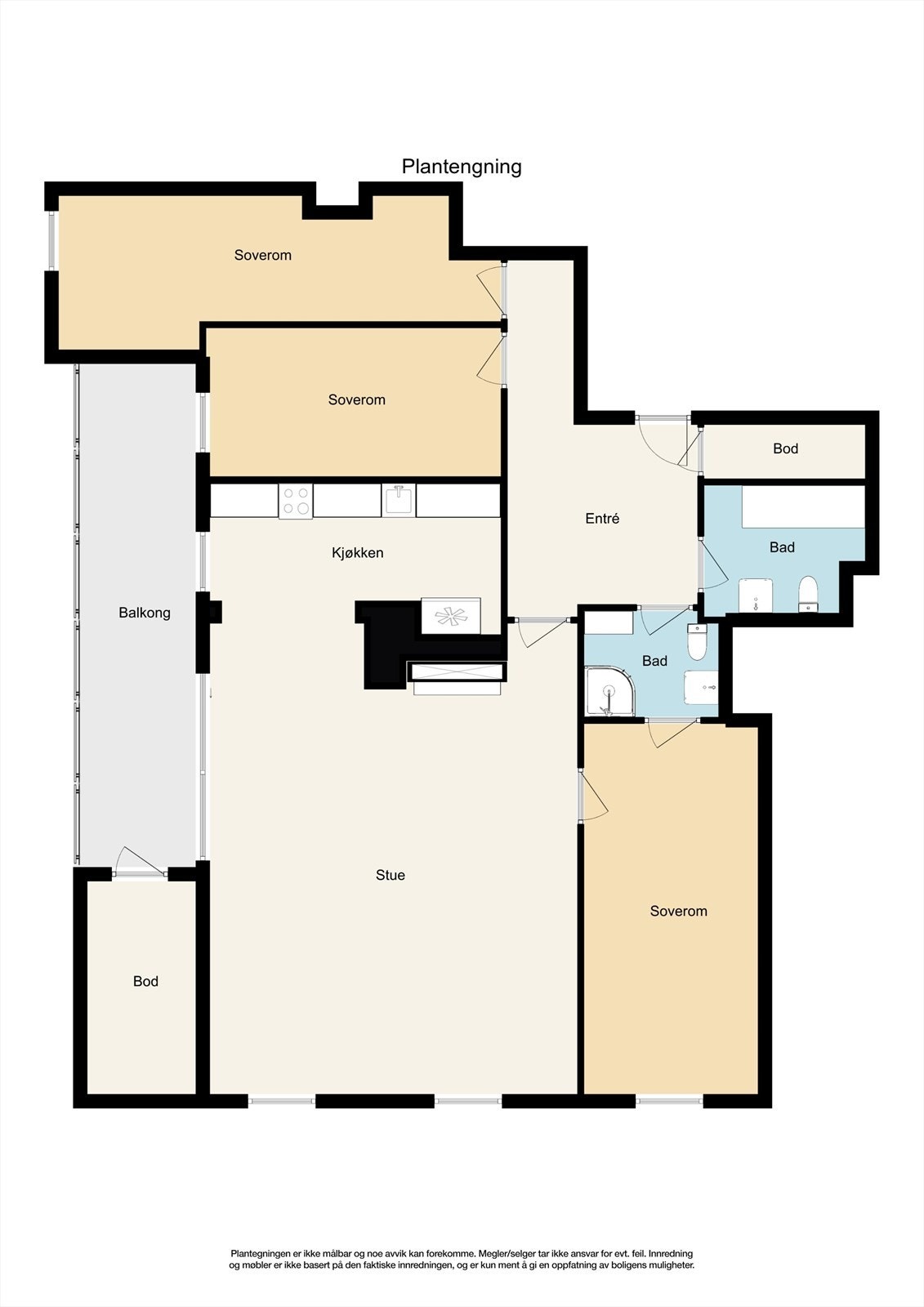 Det er lagringsplass i innebod, bod på ca. 5 kvm på balkong, samt utebod på ca. 2 kvm i bakgård. Galleribilde