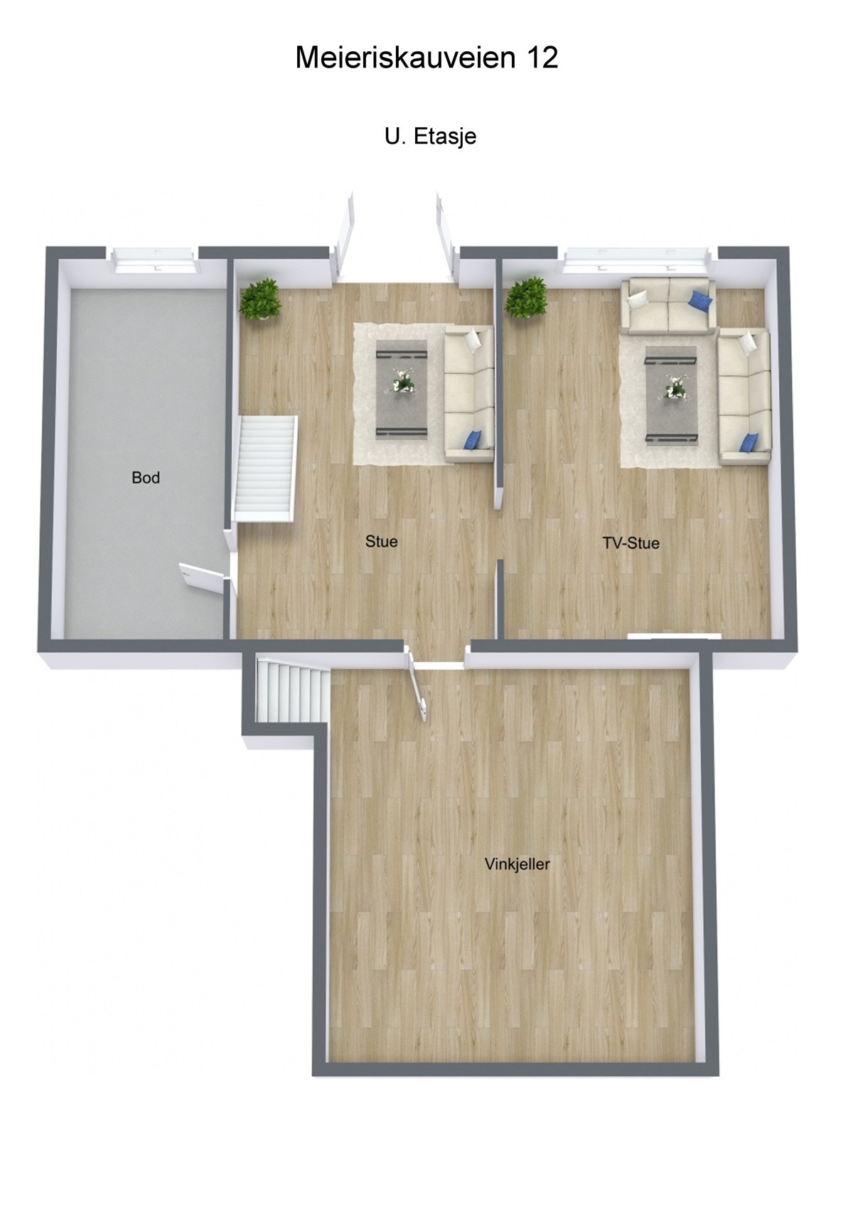 Plantegning underetasje. Galleribilde