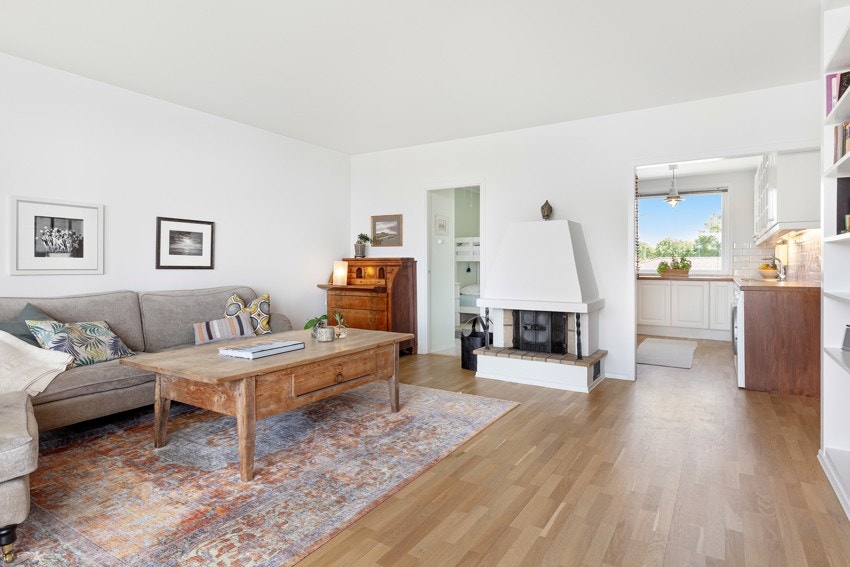 Stue med peis Galleribilde