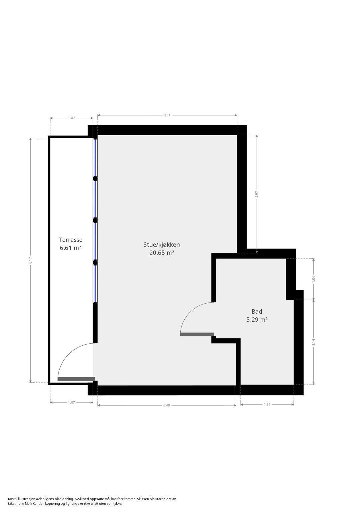 Hovseterveien 64A - 1. Etasje - Plantegning. Galleribilde