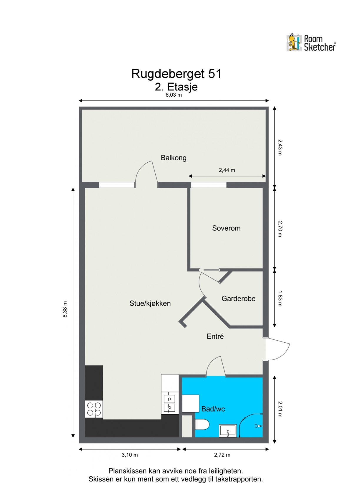Den gode planløsningen gir en arealeffektiv leilighet hvor hver kvadrat er utnyttet til det maksimale. Galleribilde