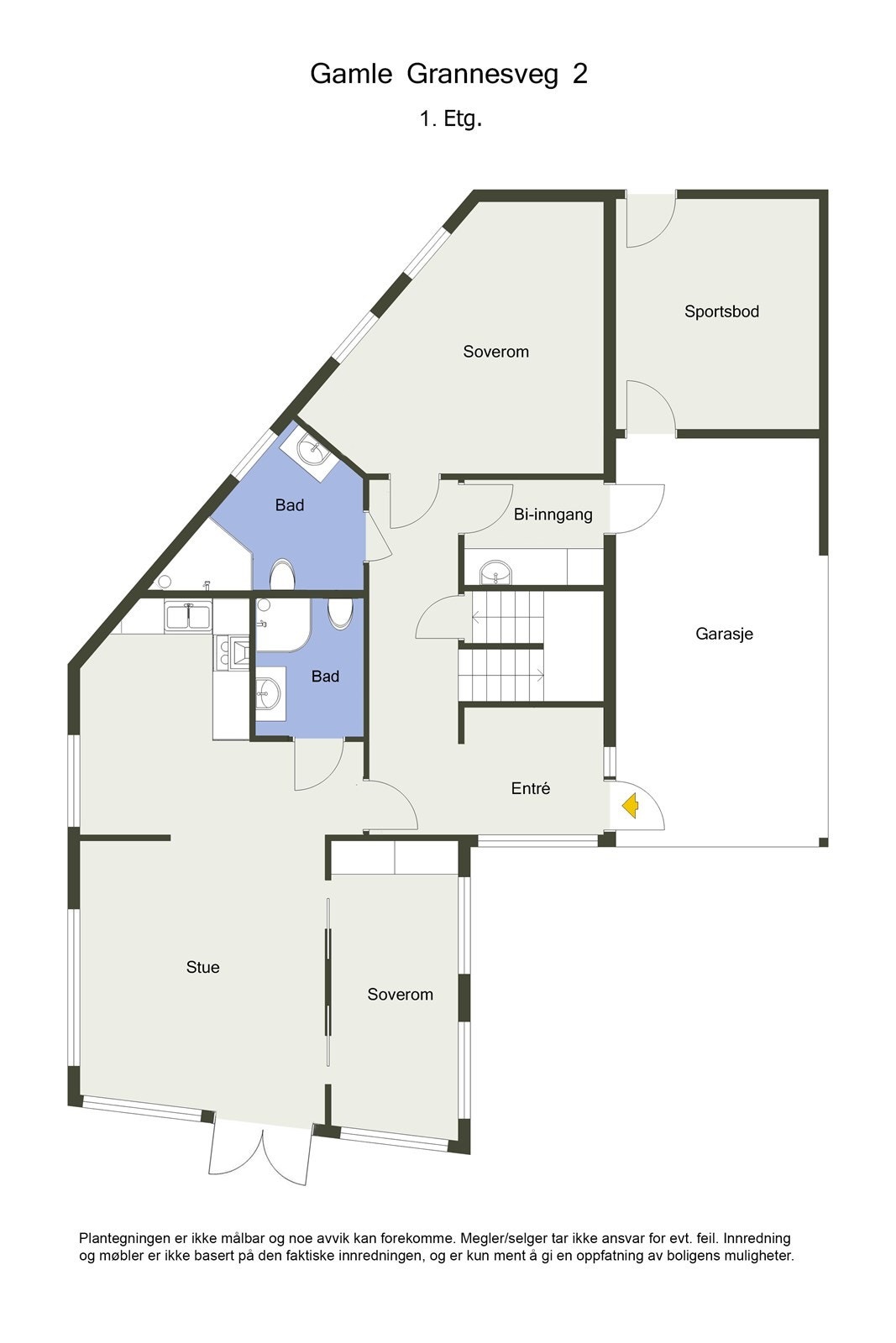 Alternativ planløsning 1.etasje med utleiedel Galleribilde