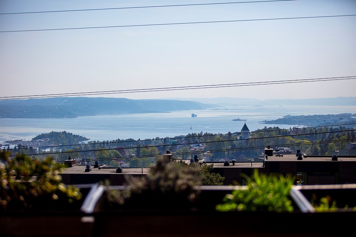 Man kan nyte den fantastiske utsikten fra de fleste rommene i leiligheten. Galleribilde