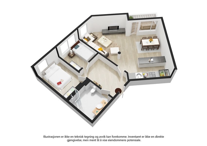 - Plantegning 3D - Galleribilde