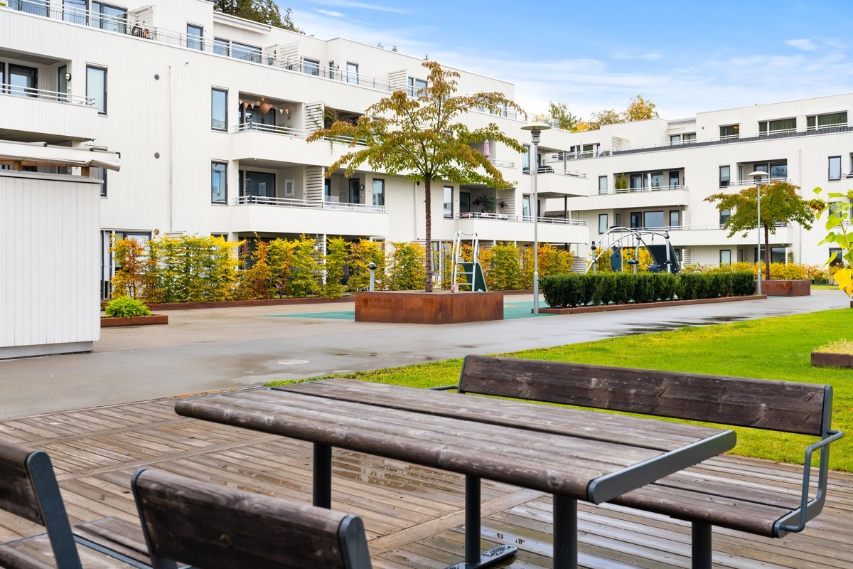 Fellesarealene er hyggelige og er godt skjermet for traffikkstøy Galleribilde