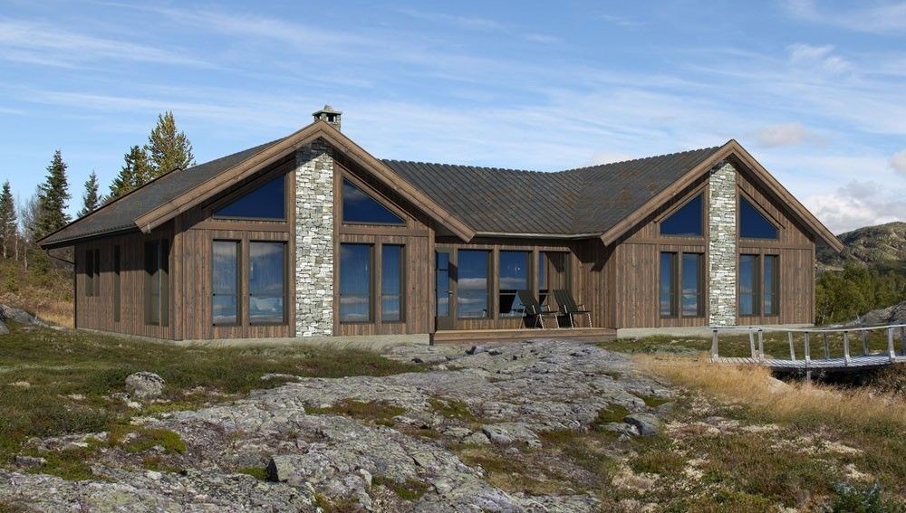 Blånes hyttemodell Hå 2. Se priser og info på vedlagte prospekt.
(Ferdig hytte kan avvike noe fra rendret tegning) Galleribilde