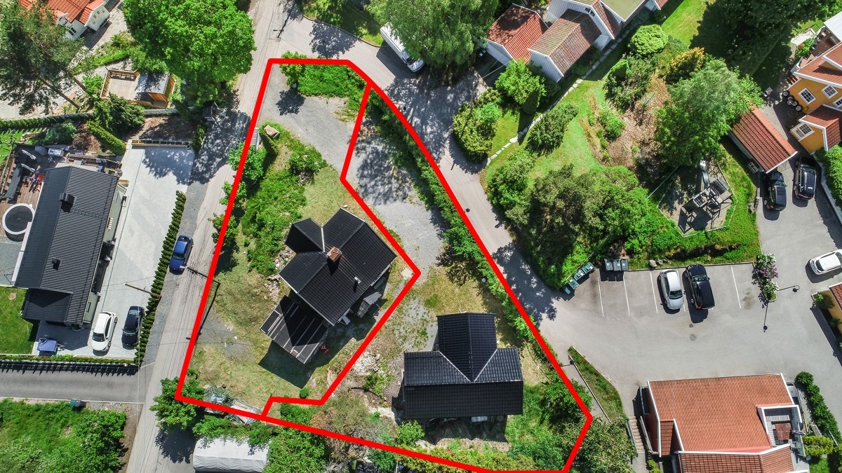 Tomtemerking. Bekkenstenveien 38A er til høyre på bilde. Galleribilde