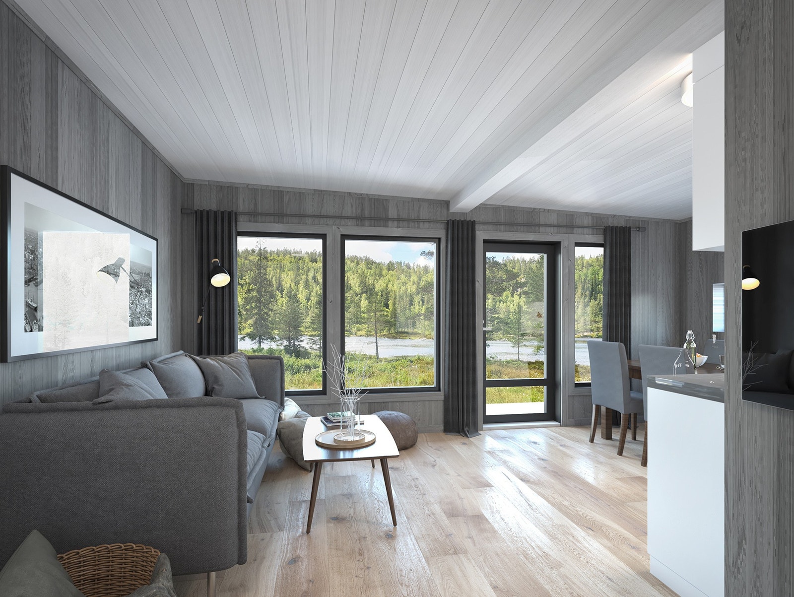 Illustrasjon fra stue, Fredheim. Avvik kan forekomme. Galleribilde