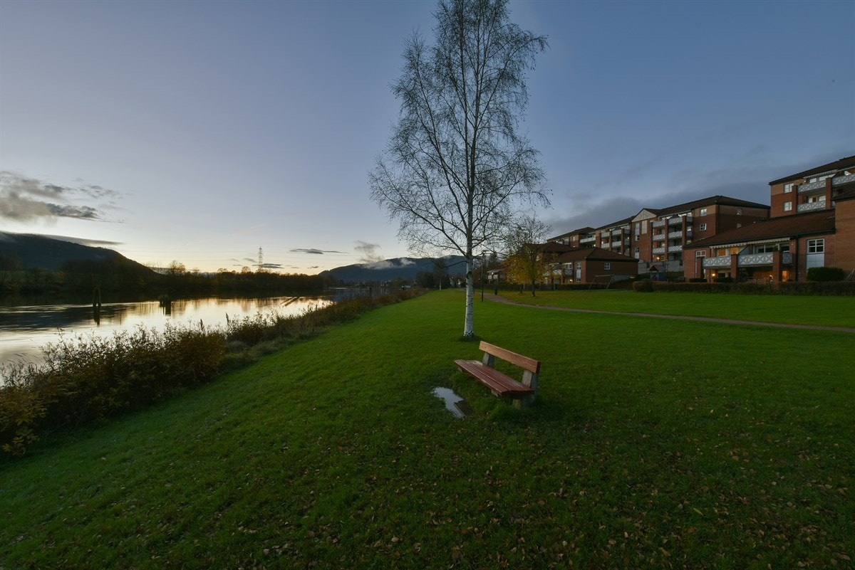Det er umiddelbar nærhet til elveparken der du kan følge brede gang- og sykkelveier nedover langs Drammenselven. Galleribilde