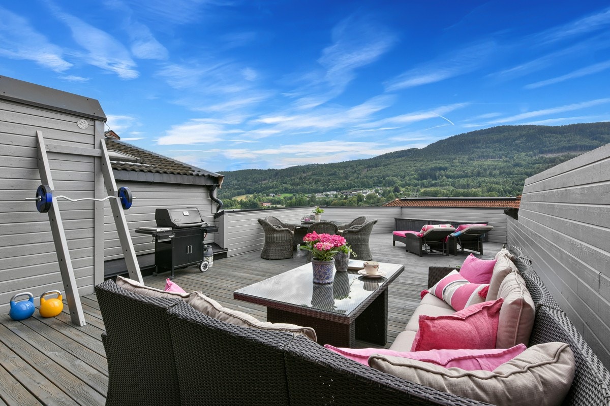 Stor skjermet terrasse. Galleribilde