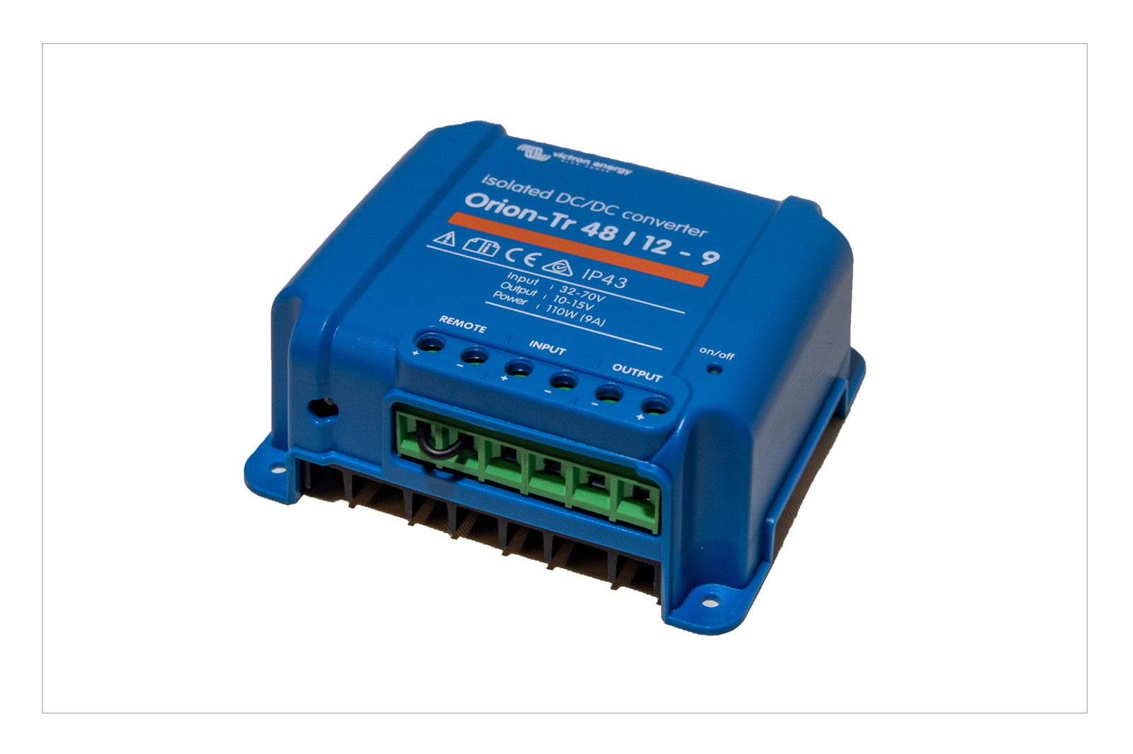 Victron Orion Tr 4812 9A (110W) Isolated DC DC converter Victron 12V til 12V omformer og lader 9A 110W. 2 Soler