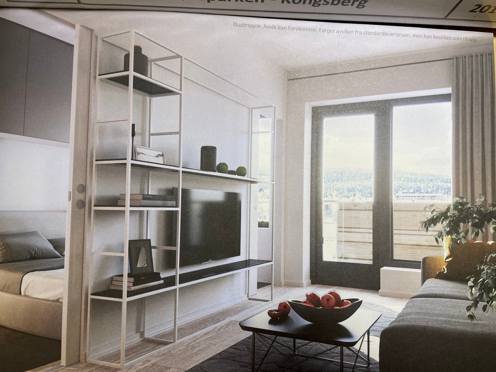 Stue med utsikt til Stortorget og Funkelia slalombakke. Illustrasjonsfoto Galleribilde