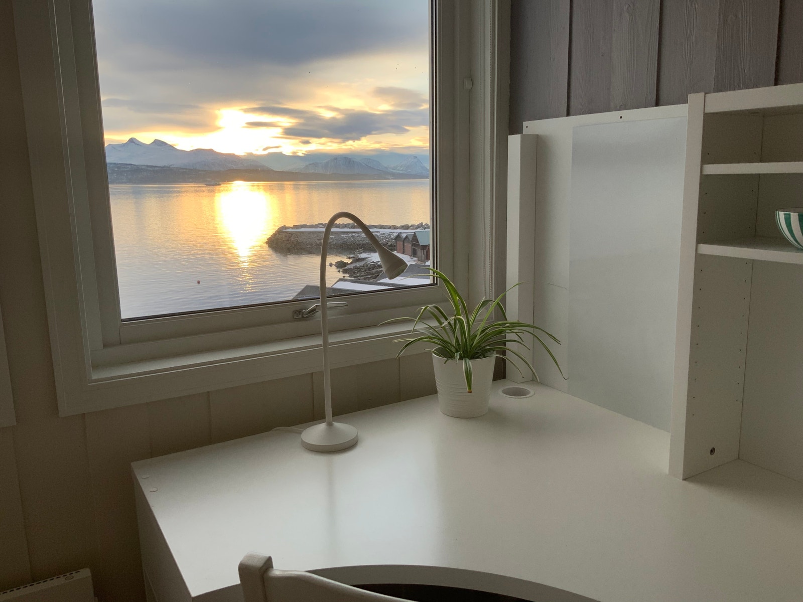 Aftenstemning ved skrivebordet. Galleribilde