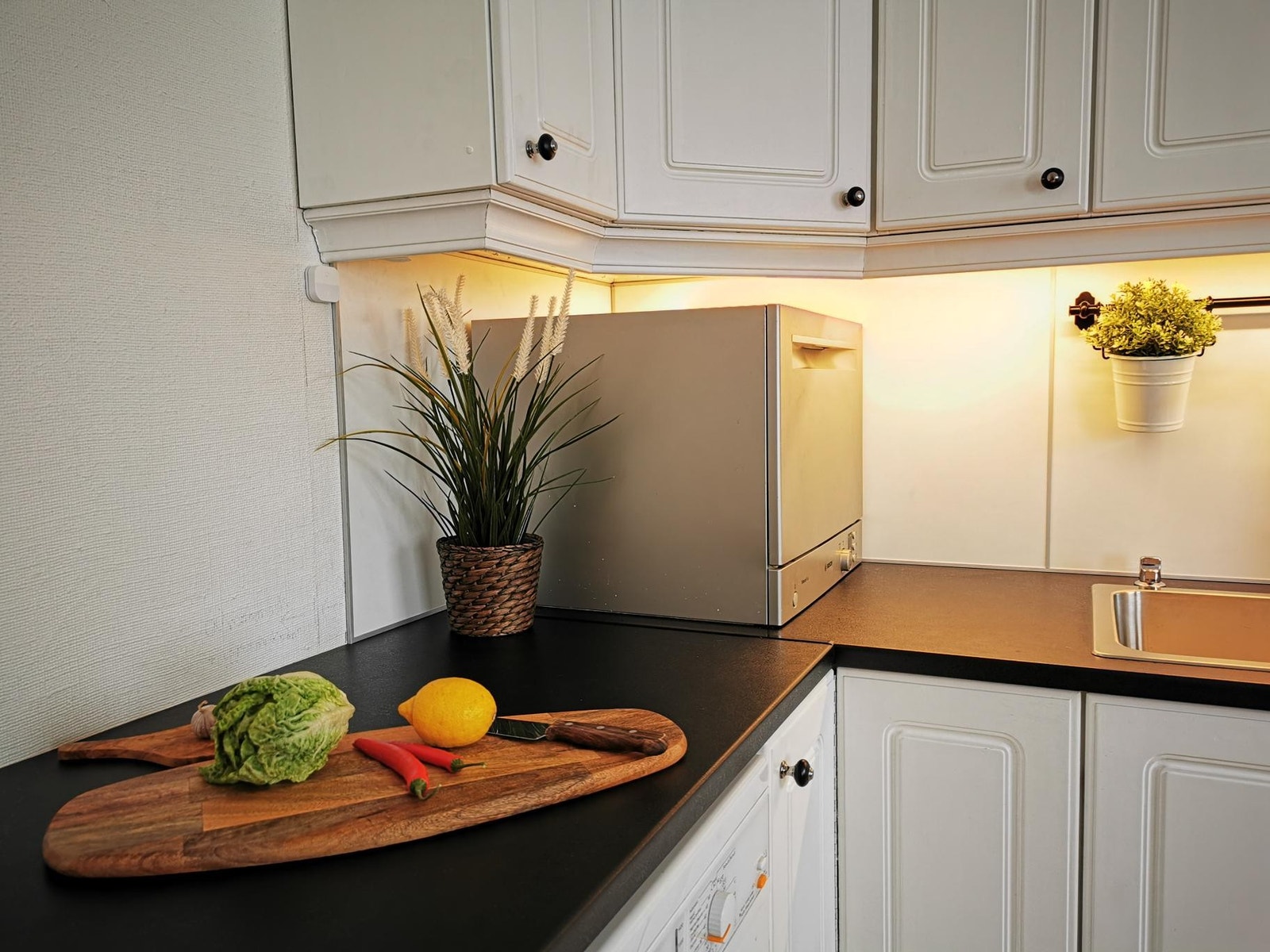 Oppvaskmaskin på benk Galleribilde