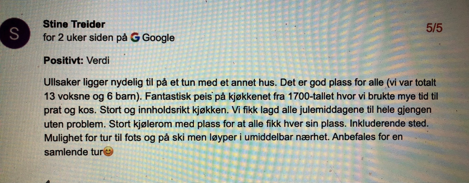 Fornøyde kunder med julefeiring på Ullsaker Panorama Galleribilde