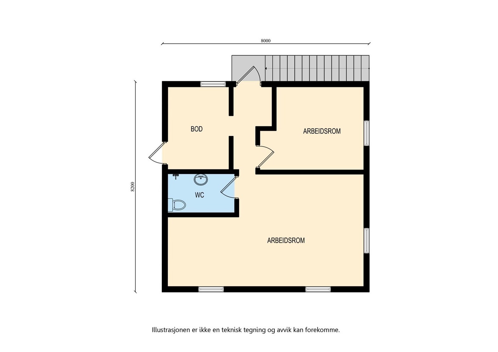 2. etasje anneks, godkjent for varig opphold Galleribilde