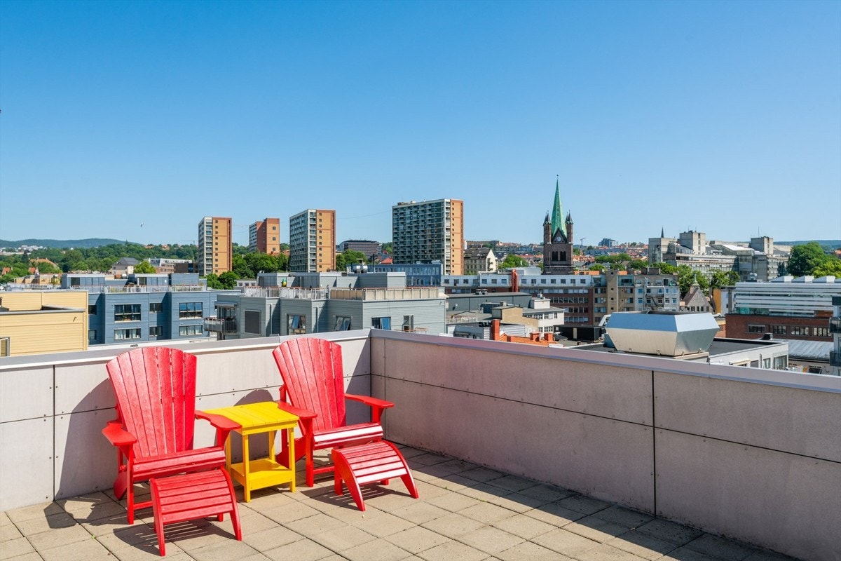 Takterrassen en fin sommerdag. Galleribilde