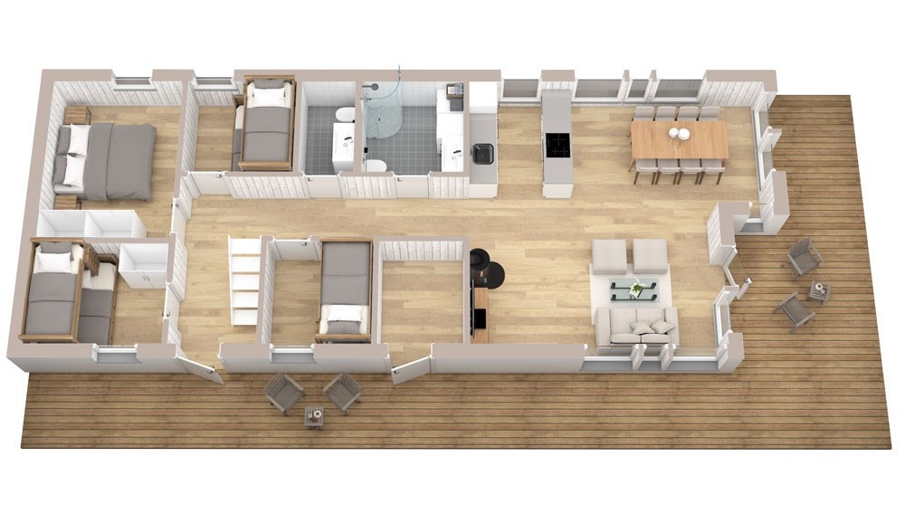 Plantegning hovedetasje Luftig 3 Galleribilde