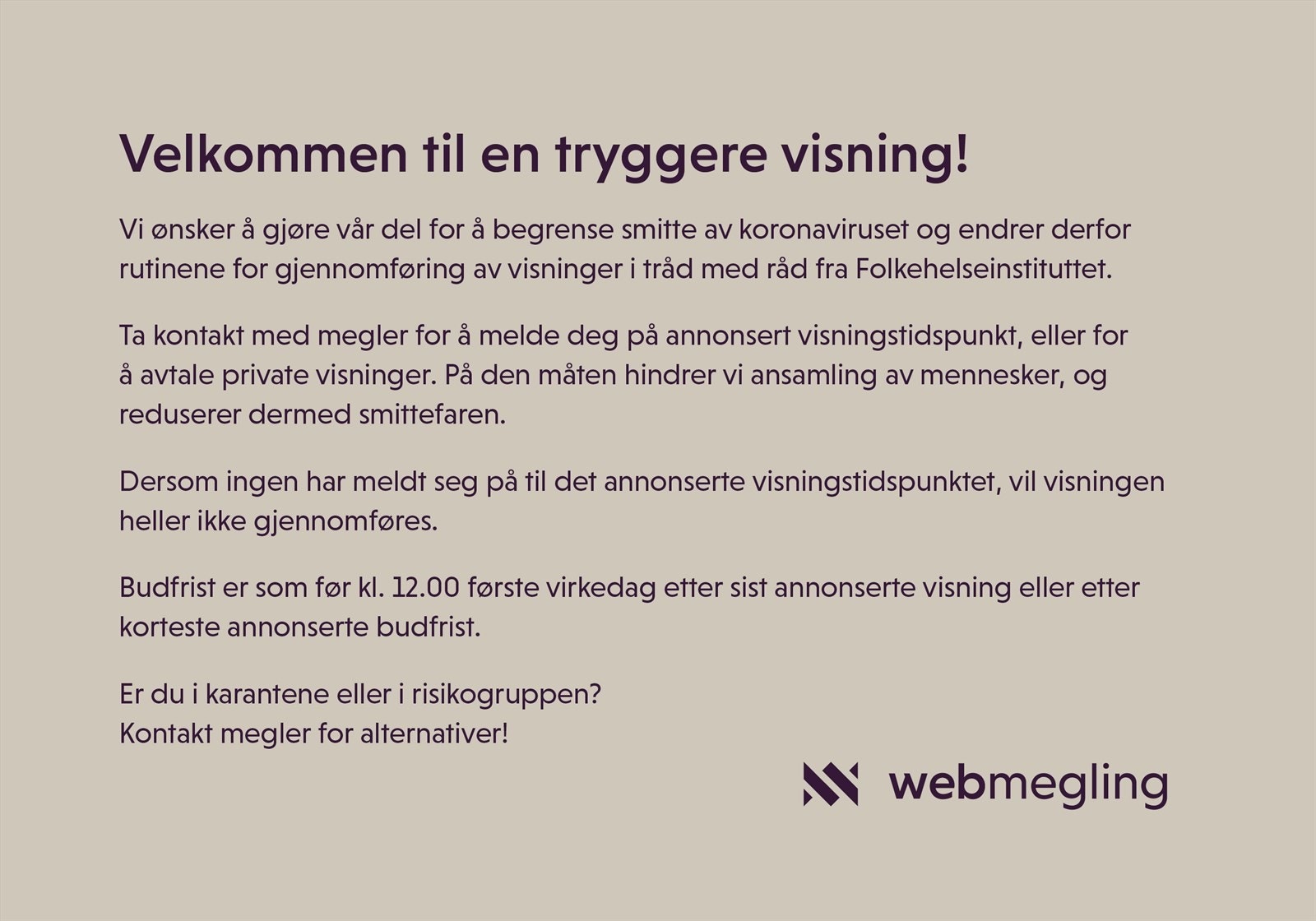 Velkommen til visning! Galleribilde