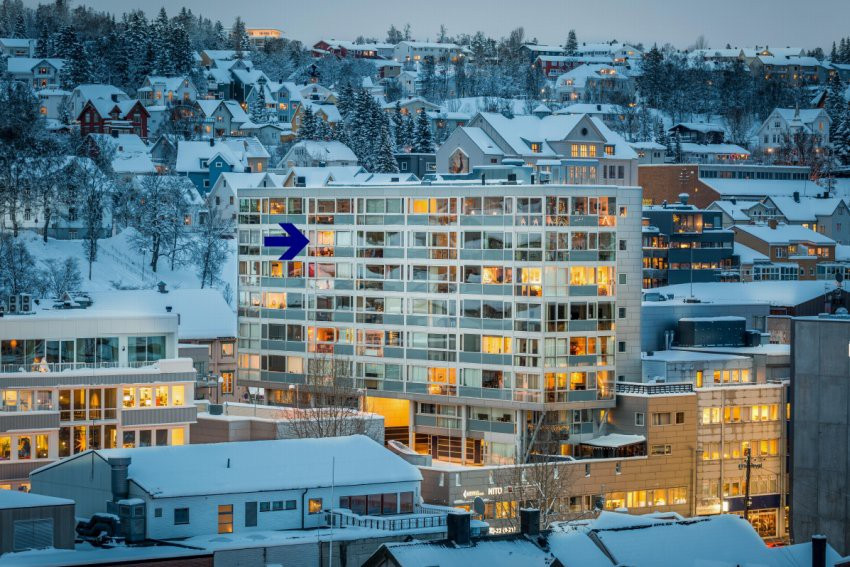 Velkommen Vestregata 23 - Stor og lys 3-roms leilighet i 9.etasje midt i Tromsø sentrum!