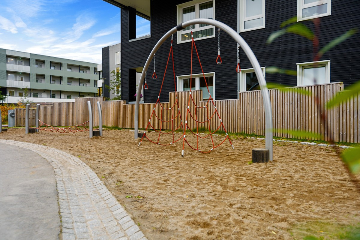 På fellesområdene finner du lekeplasser