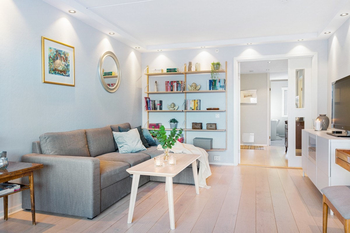 Leiligheten har en praktisk og gjennomgående planløsning. Galleribilde