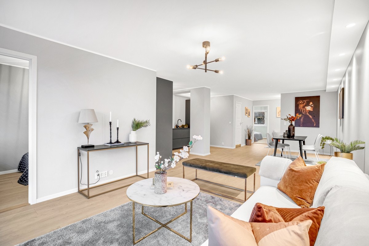 Leiligheten har en god planløsning med mange innredningsmuligheter Galleribilde