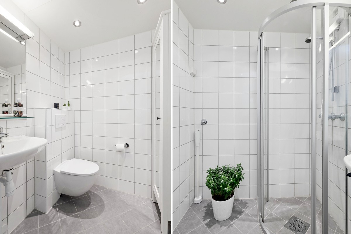 Badet har opplegg til vaskemaskin og tørketrommel Galleribilde