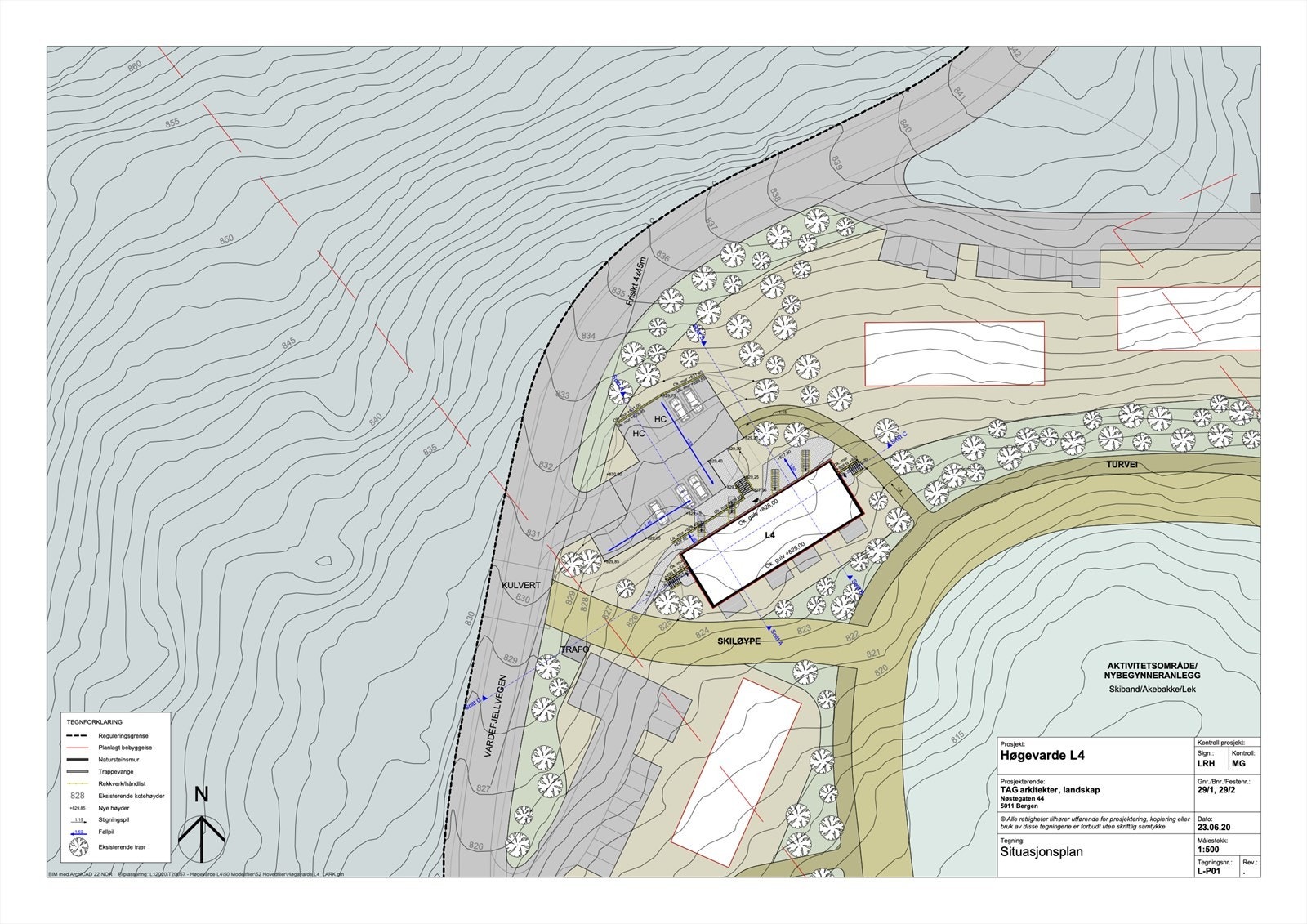 Situasjonsplan. Det er leilighetsbygget L4 som nå er for salg Galleribilde