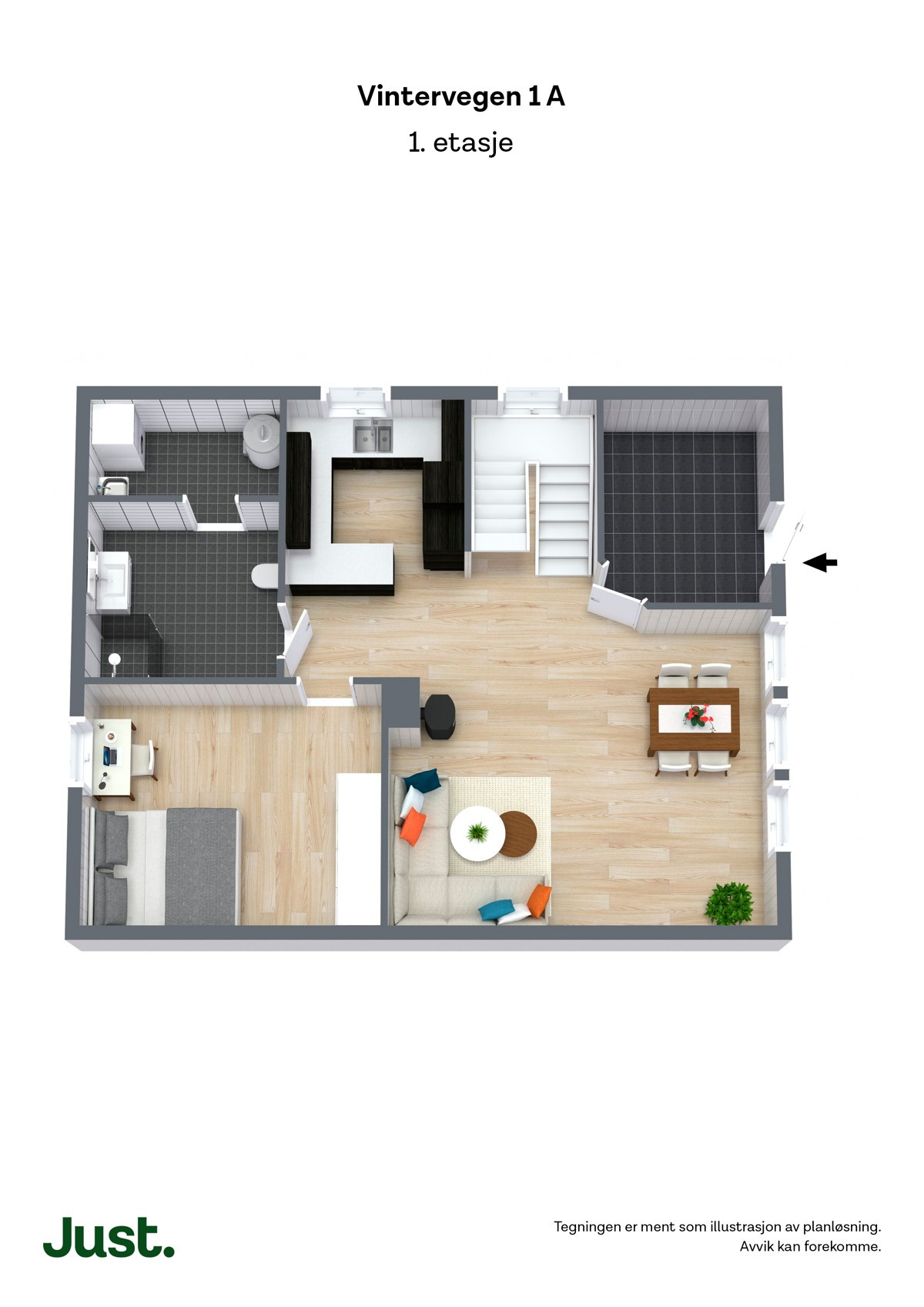 Planskisse 1.etasje 3D
