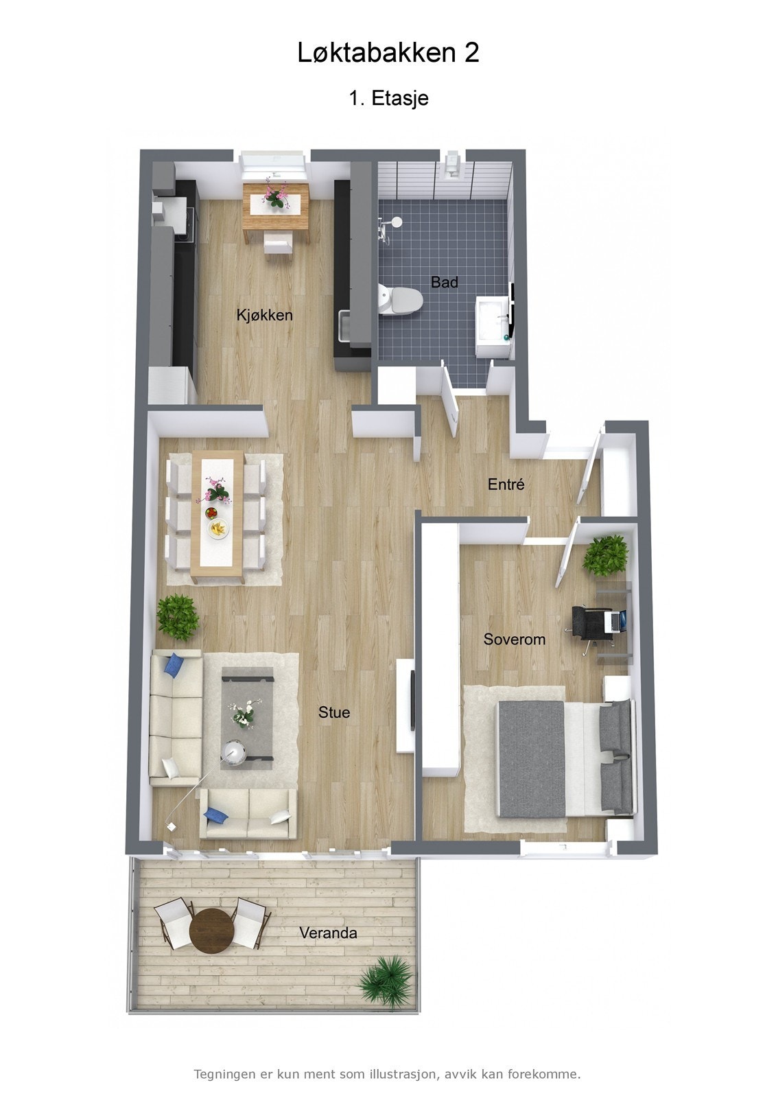 Løktabakken 2 - 3D - 1. Etasje Galleribilde