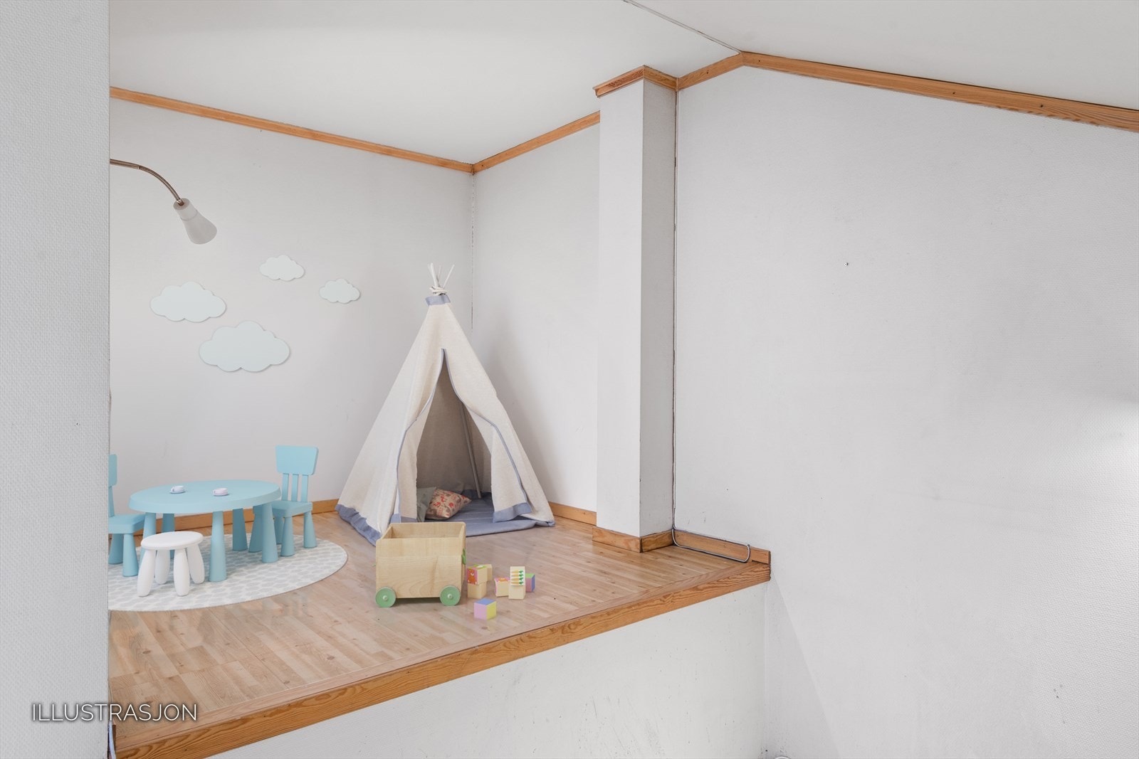 Illustrasjonsbilde av mulig oppbevaring eller lekearealet til de små. Galleribilde
