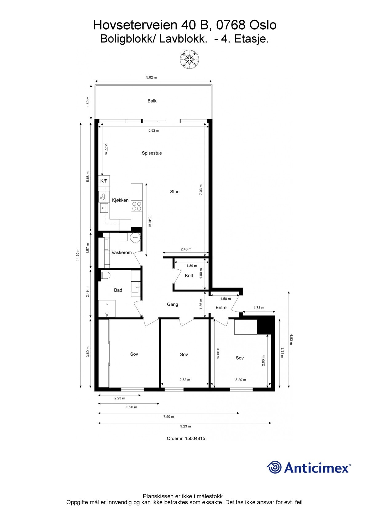 Plantegning Hovseterveien 40 B. Galleribilde