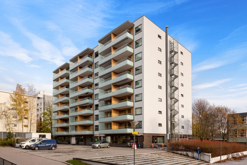 Borettslaget har oppgradert fasadene. Et fin og moderne bygg! Galleribilde