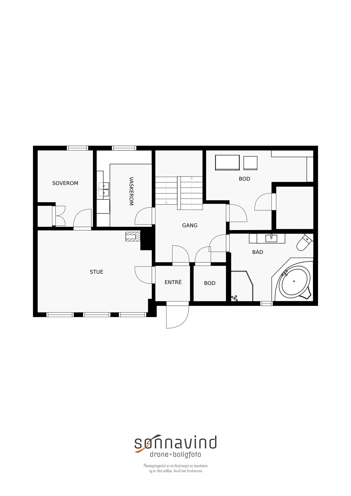 Plantegning 1. etg. Galleribilde