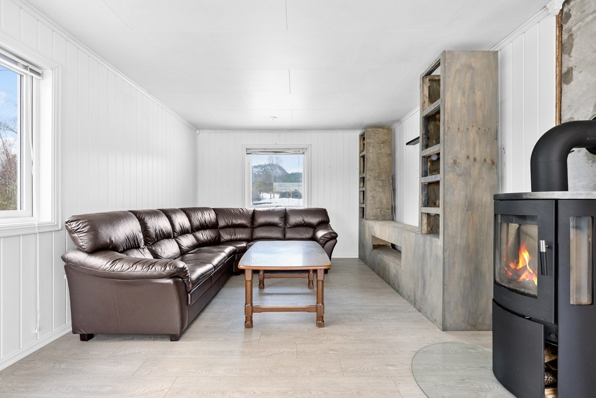 Det er montert ny vedovn i 2018 Galleribilde