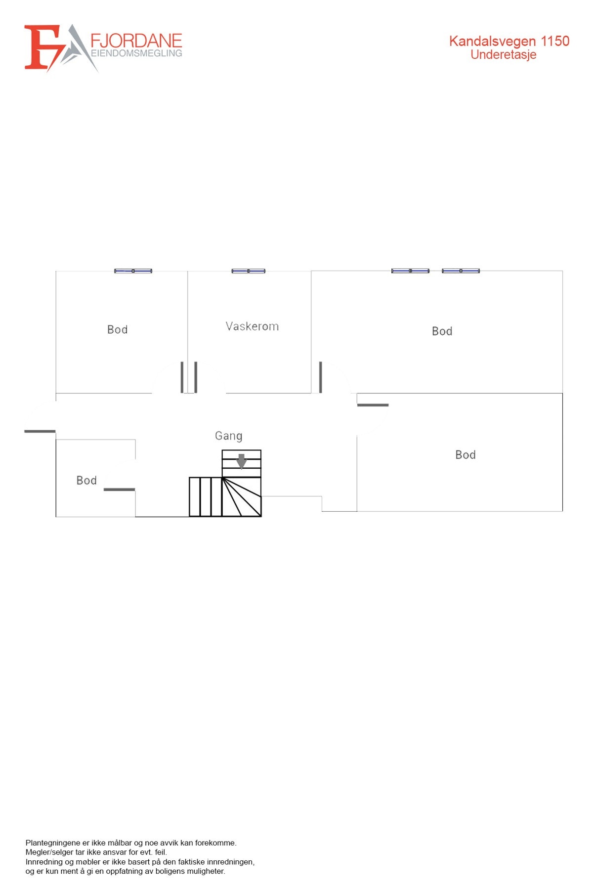 Planskisse av underetasjen. P-rom: 57 kvm. Galleribilde