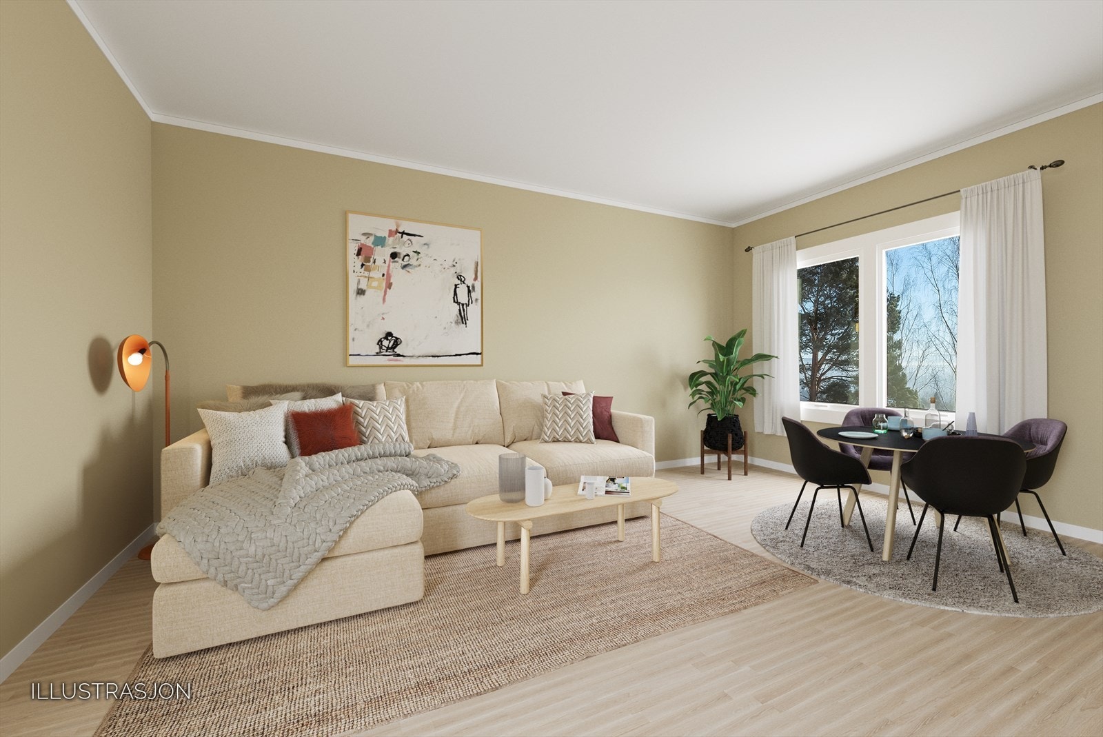 LOKALMEGLER ILAF HAMAD ØNSKER DEG VELKOMMEN TIL ET OPPUSSINGSOBJEKT I ARTHUR NORDLIES VEI 1B (illustrasjon: digital oppussing) Galleribilde