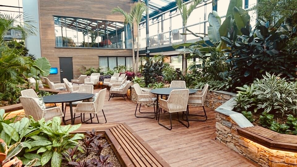 Tropisk hage som nytes hele året Galleribilde