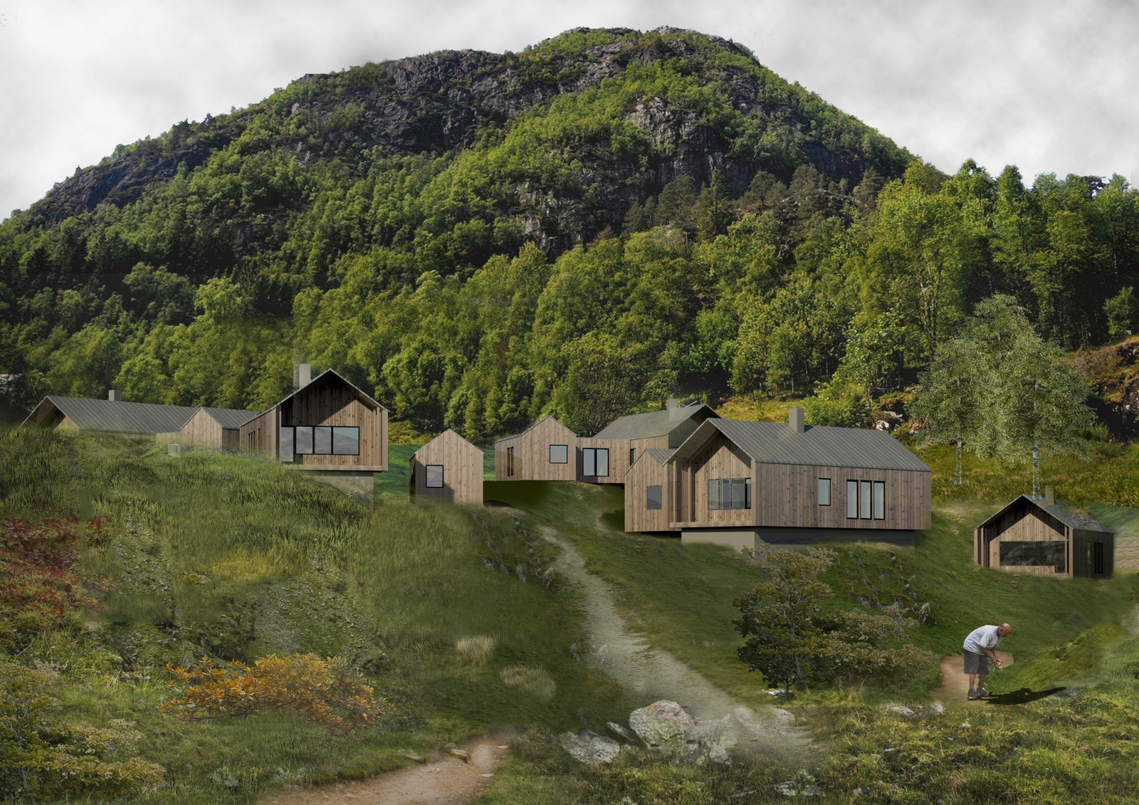 Mulighetskisse, fortettet tun 1 (sett mot nord) Galleribilde