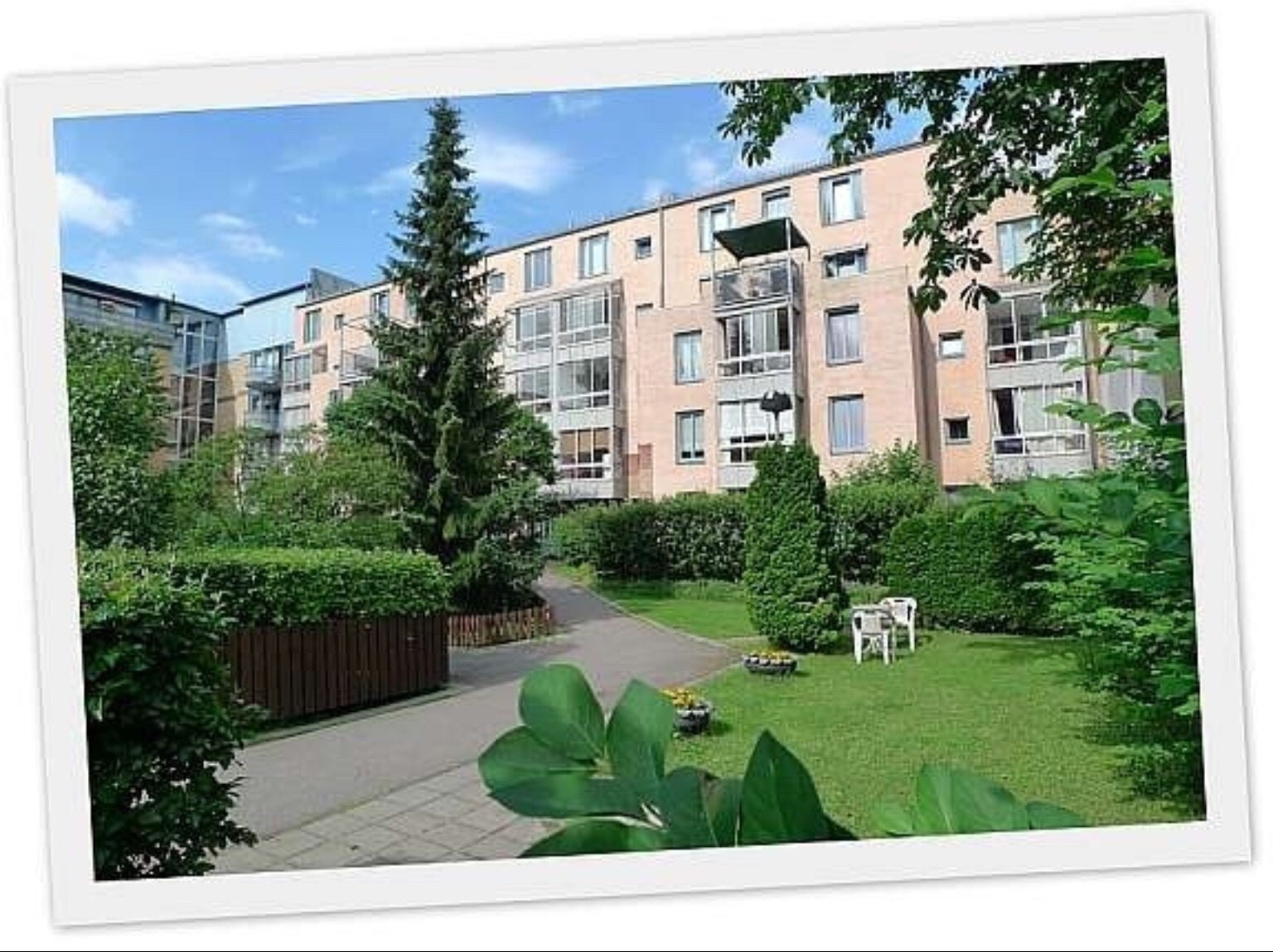 Flott bakgård: Lukket mot gaten, mange sitteplasser. Galleribilde