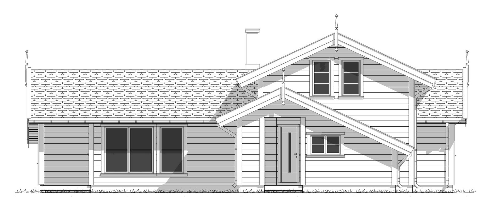 Skogfiol fasadetegning Galleribilde