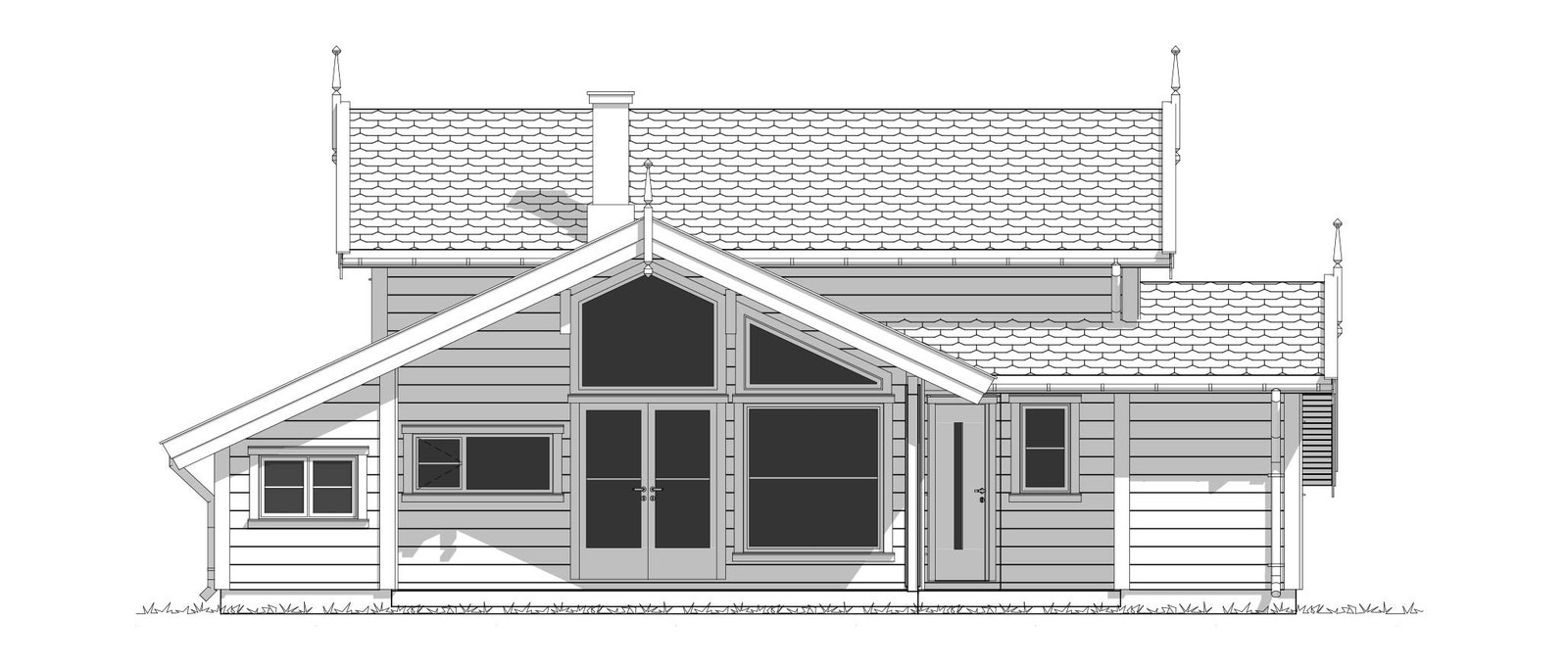 Skogfiol fasadetegning Galleribilde