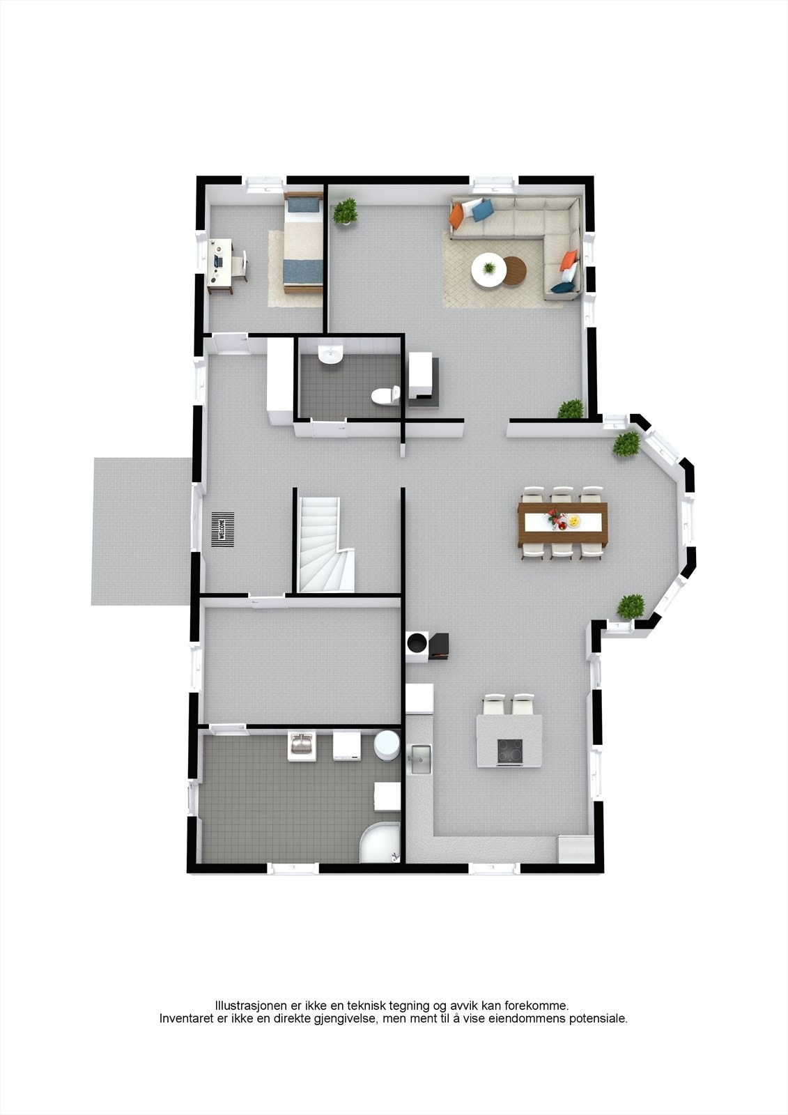 Plantegning 1. etasje Galleribilde