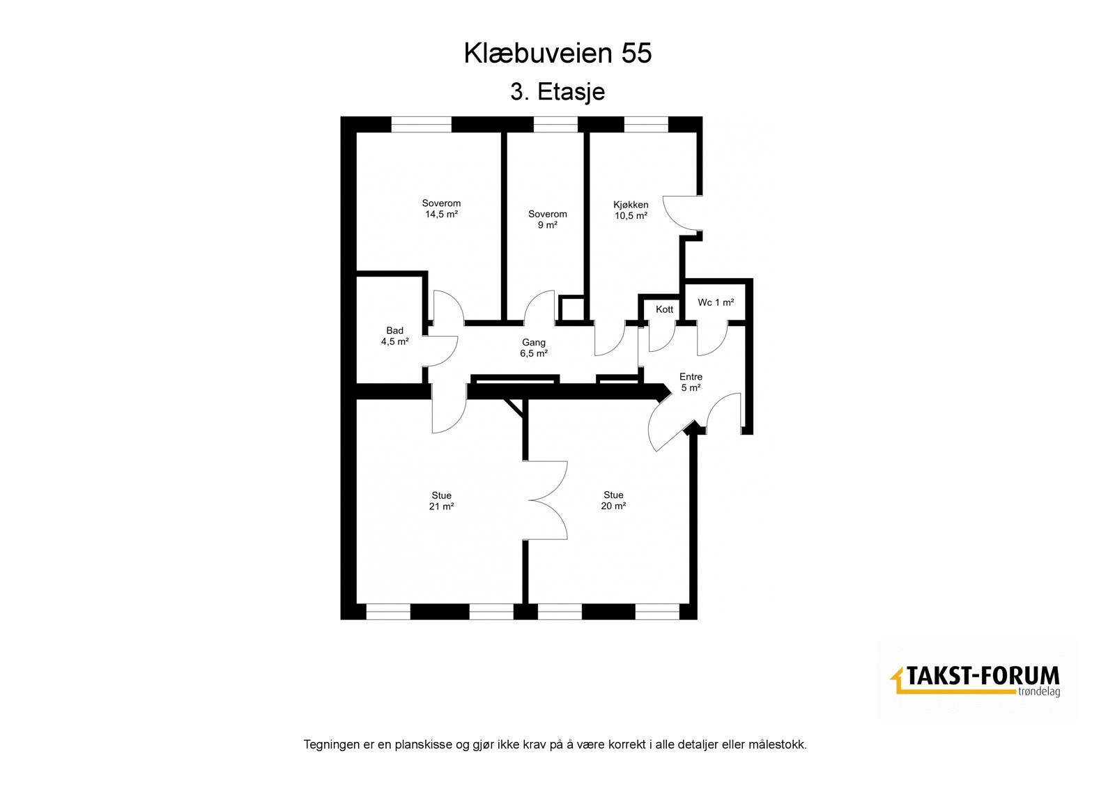 Planskisse fra takstmann. Galleribilde