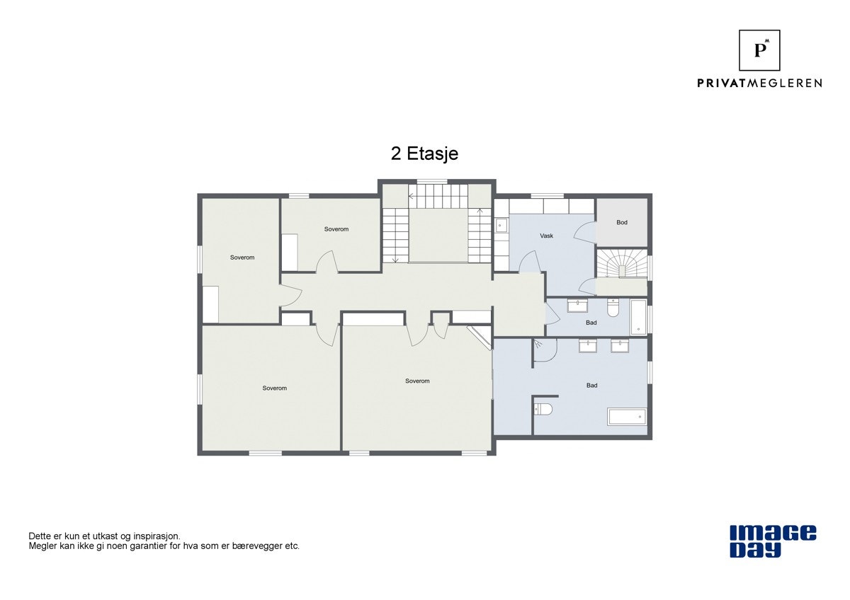 Plantegning fra fotograf for 2.etg. Galleribilde