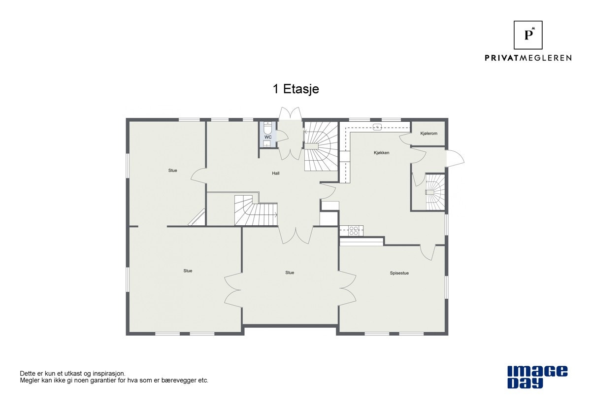 Plantegning fra fotograf for 1.etg. Galleribilde