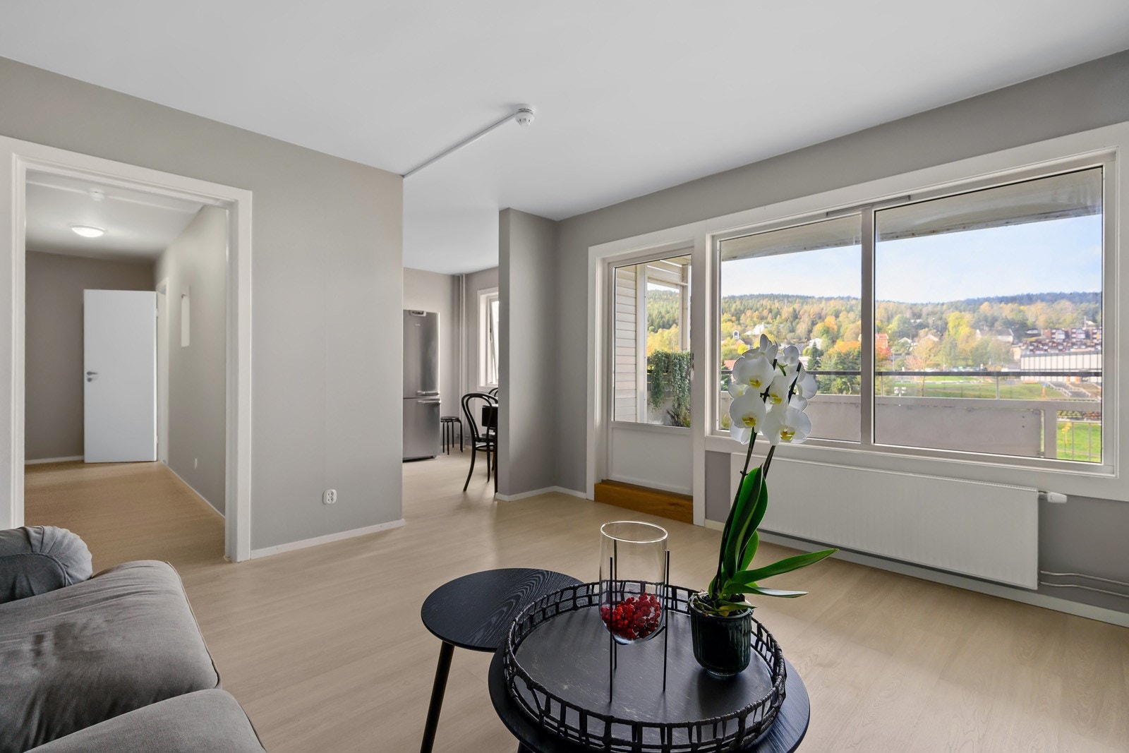 Stue med utgang veranda Galleribilde