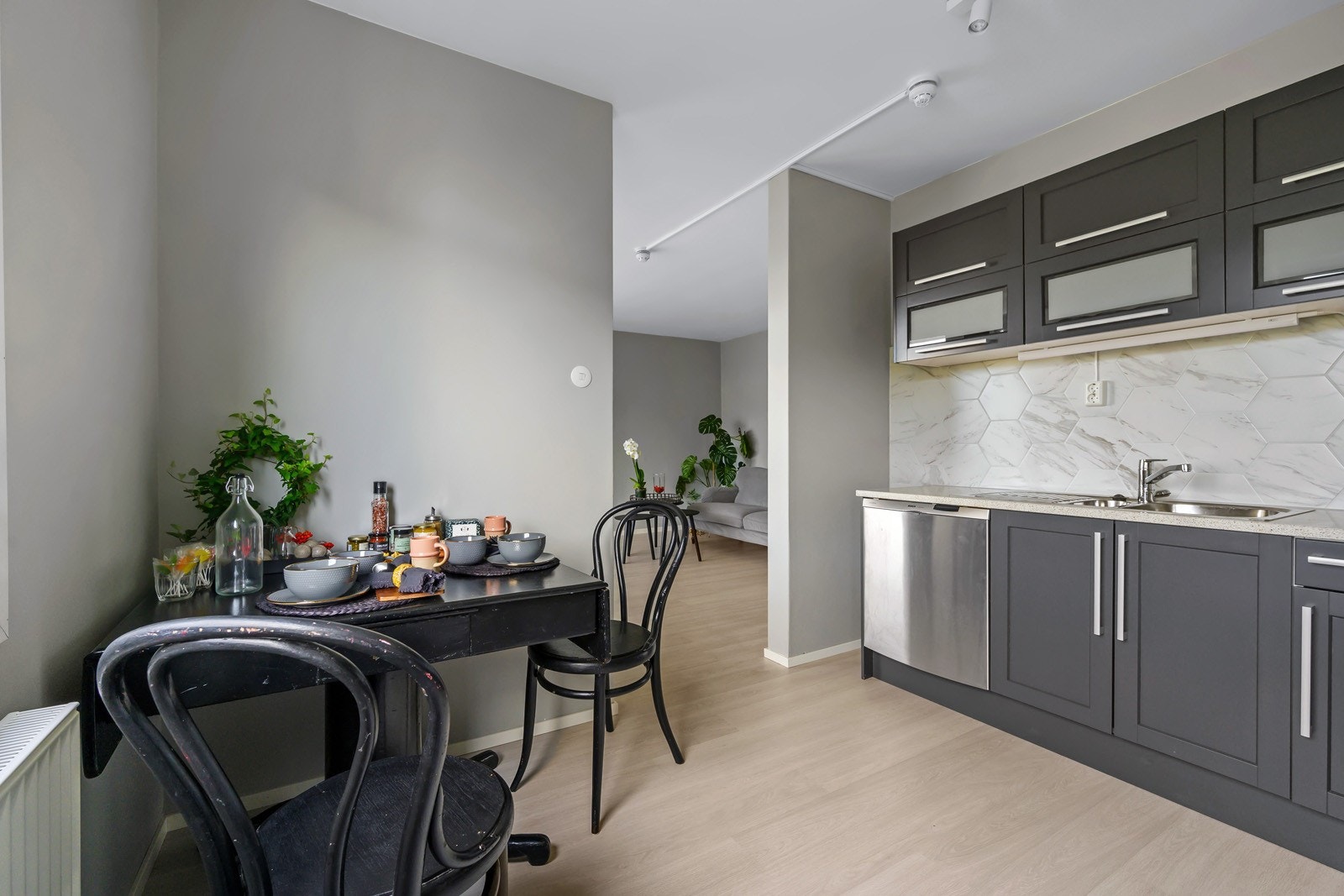 Delvis åpen løsning mot stue Galleribilde