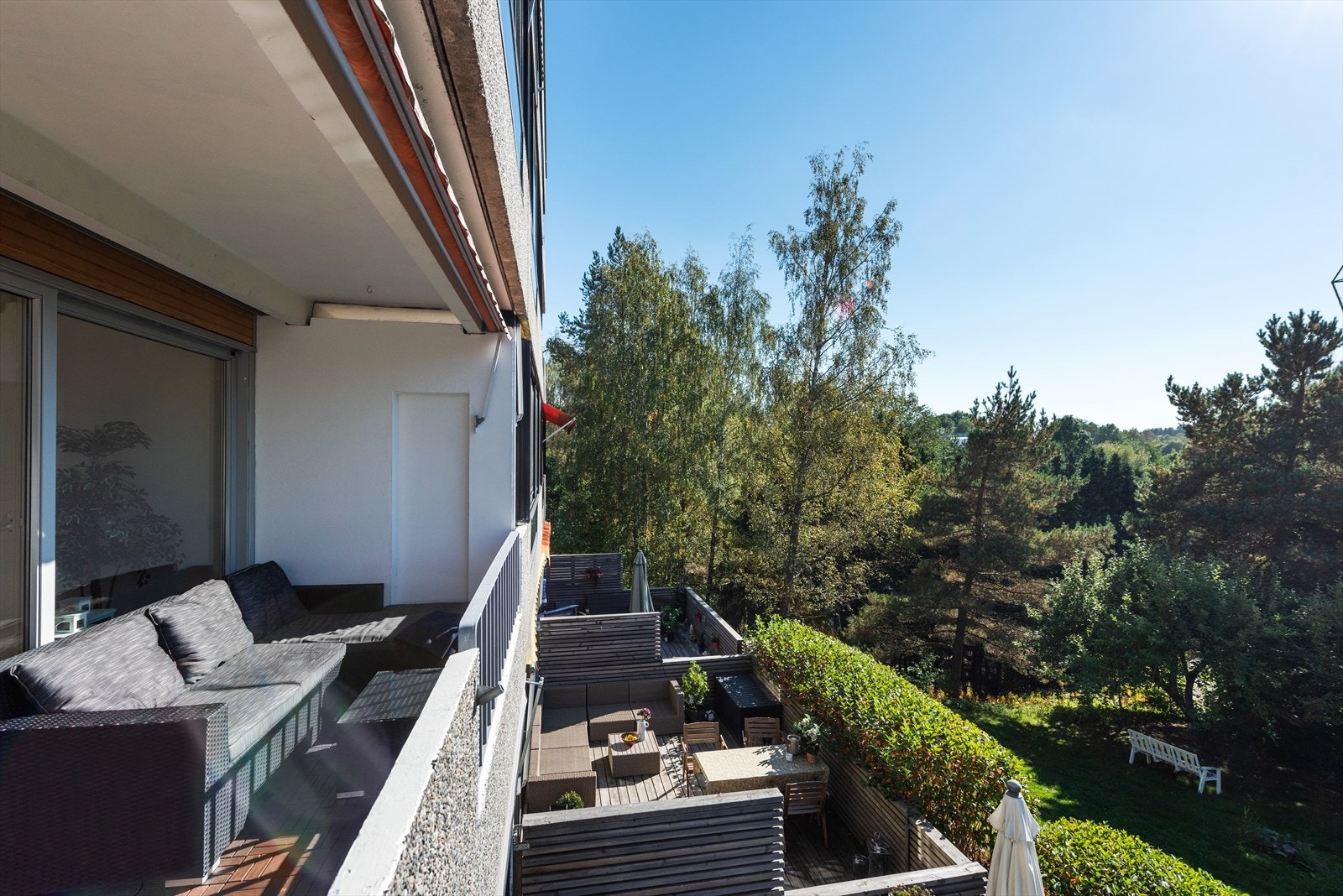 Hyggelig utsyn fra balkongen. Galleribilde